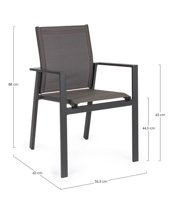 Silla de exterior Crozet con reposabrazos antracita oscuro