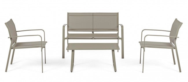 Bizzotto conjunto de jardín gris paloma 4 piezas