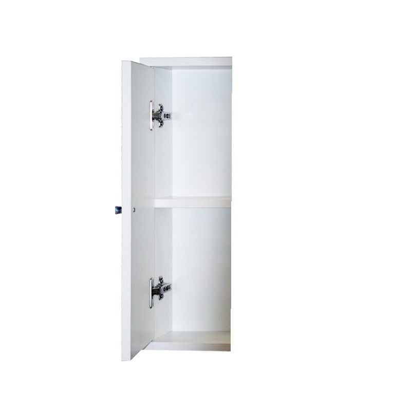 Mueble de baño con espejo de fresno blanco y 2 puertas abatibles h.61x93x14 cm