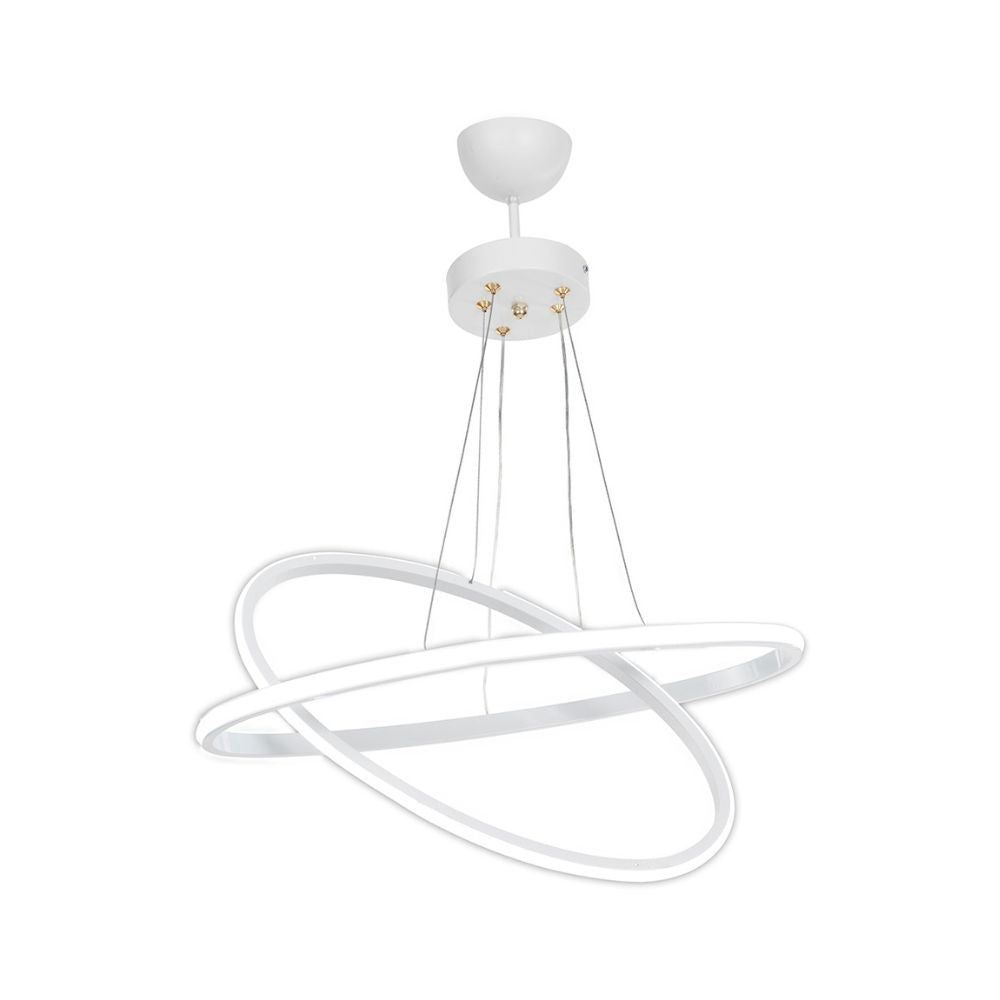 Lámpara colgante Muso con dos aros blancos LED MDL4438