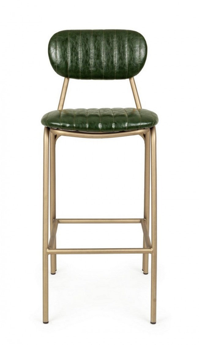 Taburete de bar Addy vintage verde oscuro 41x51x100h cm