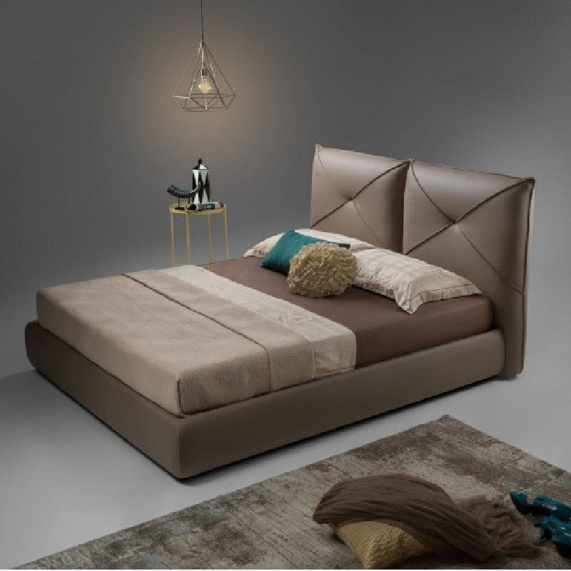 Letto matrimoniale con contenitore ARMONIA Tortora 188x223x h109 cm
