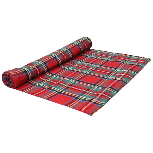 Línea Tartan Runner de algodón rojo 40x140 cm