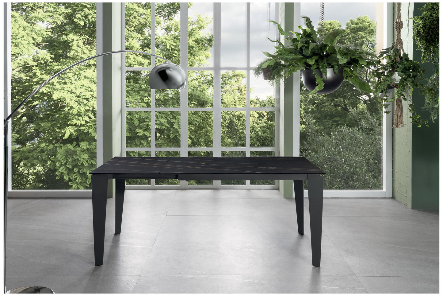 Mesa extensible con tapa de cerámica 120/170x80 cm