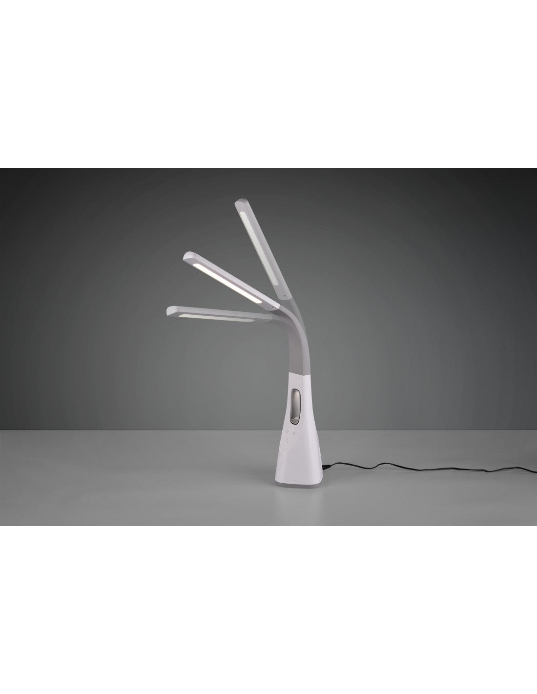 Vento Lámpara de mesa flexible con ventilador LED blanco Touch Dimmer Trio Lighting
