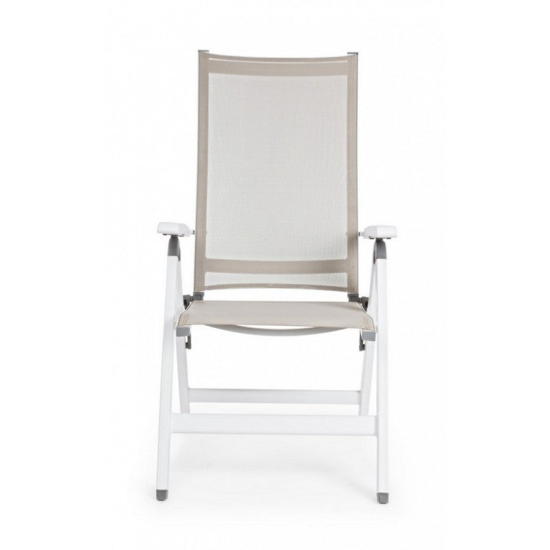 CRUISE Sillón plegable de exterior blanco 59x71x h 113 cm