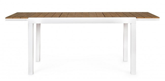 Mesa extensible 140-200x90 blanca en aluminio