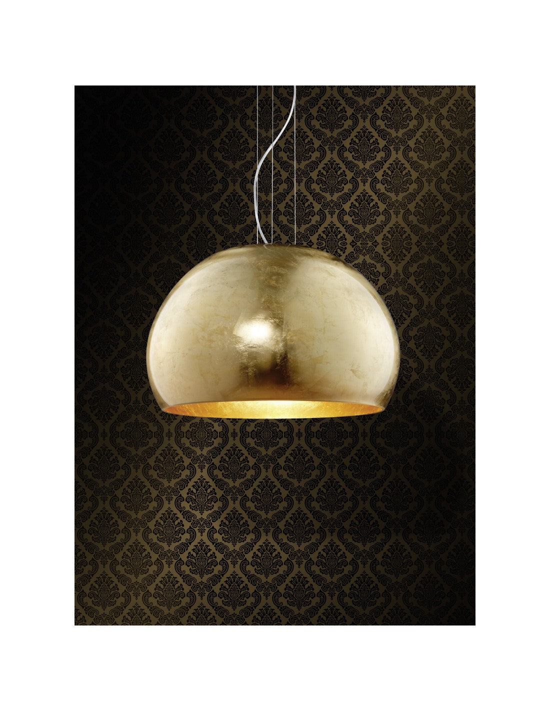 Lámpara de Suspensión Moderna Cristal Ópalo Dorado Ø51 cm Ontario Trio Lighting