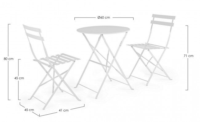 Bizzotto Conjunto de mesa y sillas de jardín Bizzotto blanco