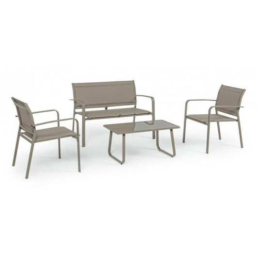Bizzotto conjunto de jardín gris paloma 4 piezas
