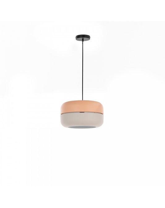 Lámpara colgante Idra en metal STS rosa y gris