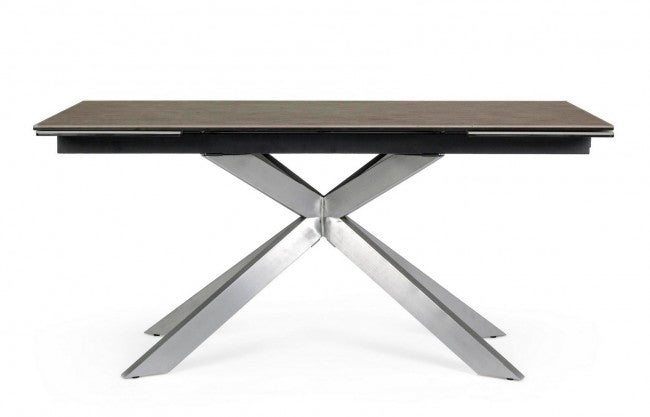 Mesa extensible Arzachel acero cerámico 160-240 x 90 cm