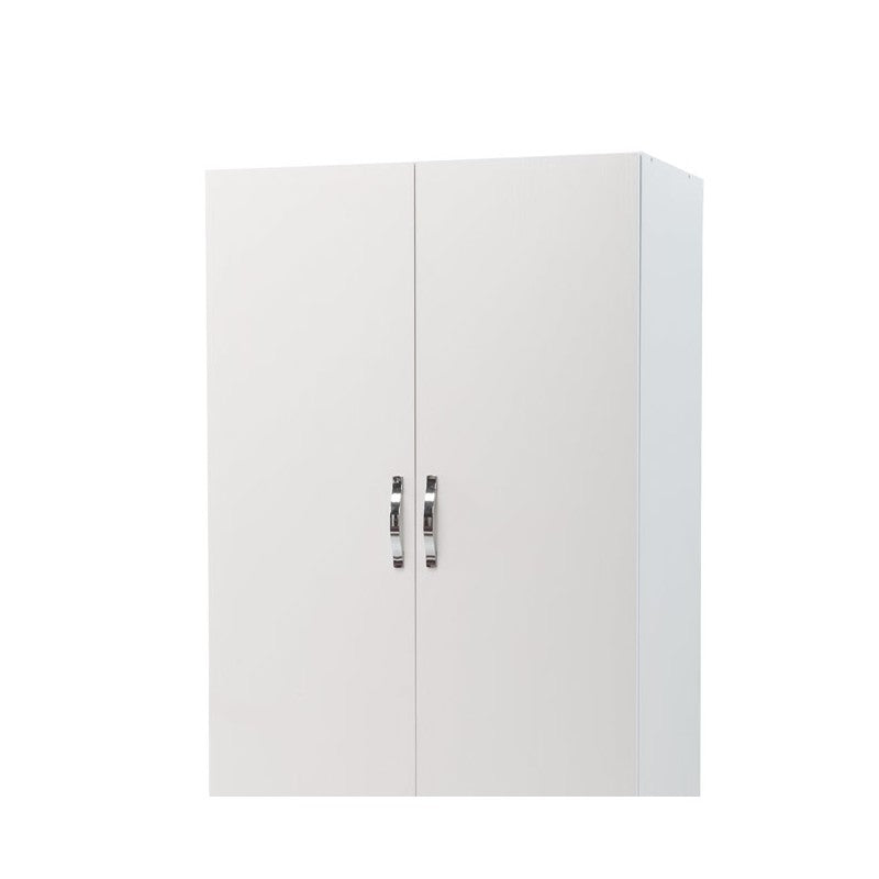 Armario de 2 puertas con cómoda de fresno blanco 91x52xH 210 cm