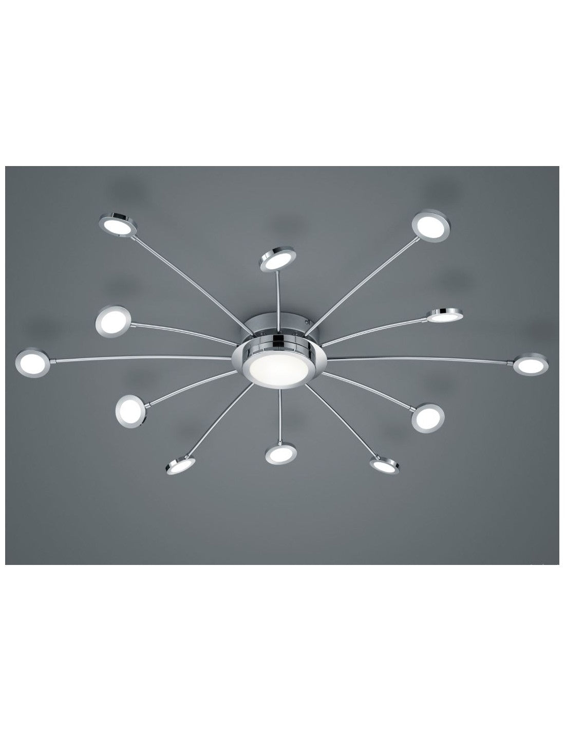 Lámpara de techo moderna 13 LED regulables Bodrum Ø100 cm Cromo Trio Lighting