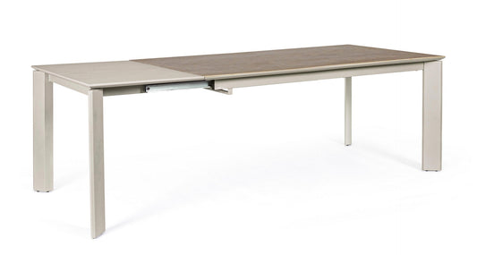 Mesa extensible Briva en gris tórtola