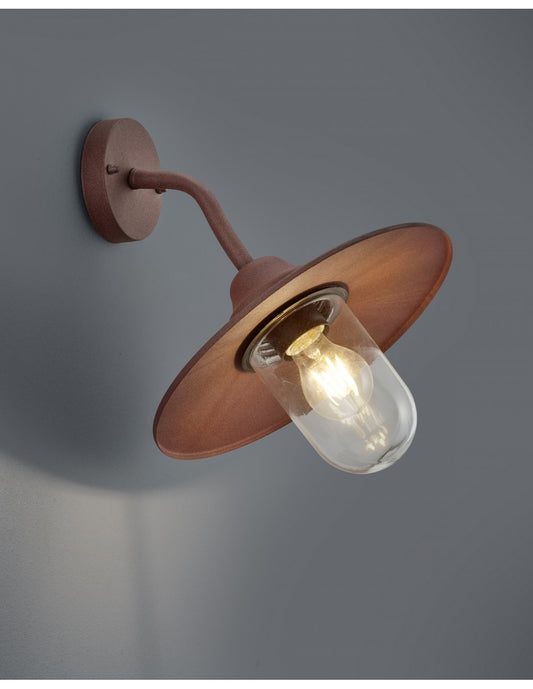 Aplique 1xE27 Brenta Rust Vidrio Difusor IP44 Trio Lighting