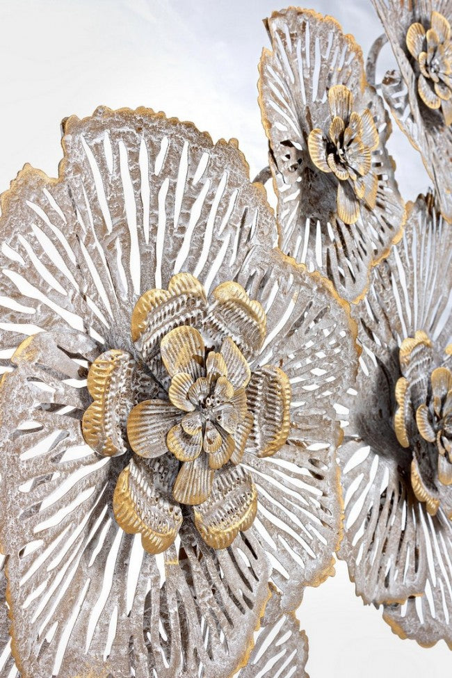 Decoración de pared floral de hierro Aurum 115 x 54 cm