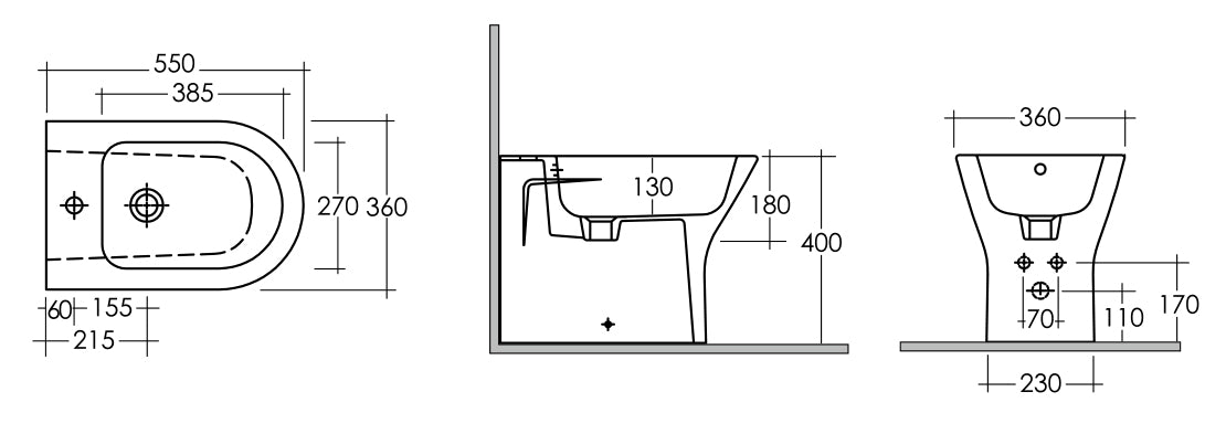 Bidé Back to the Wall Resort