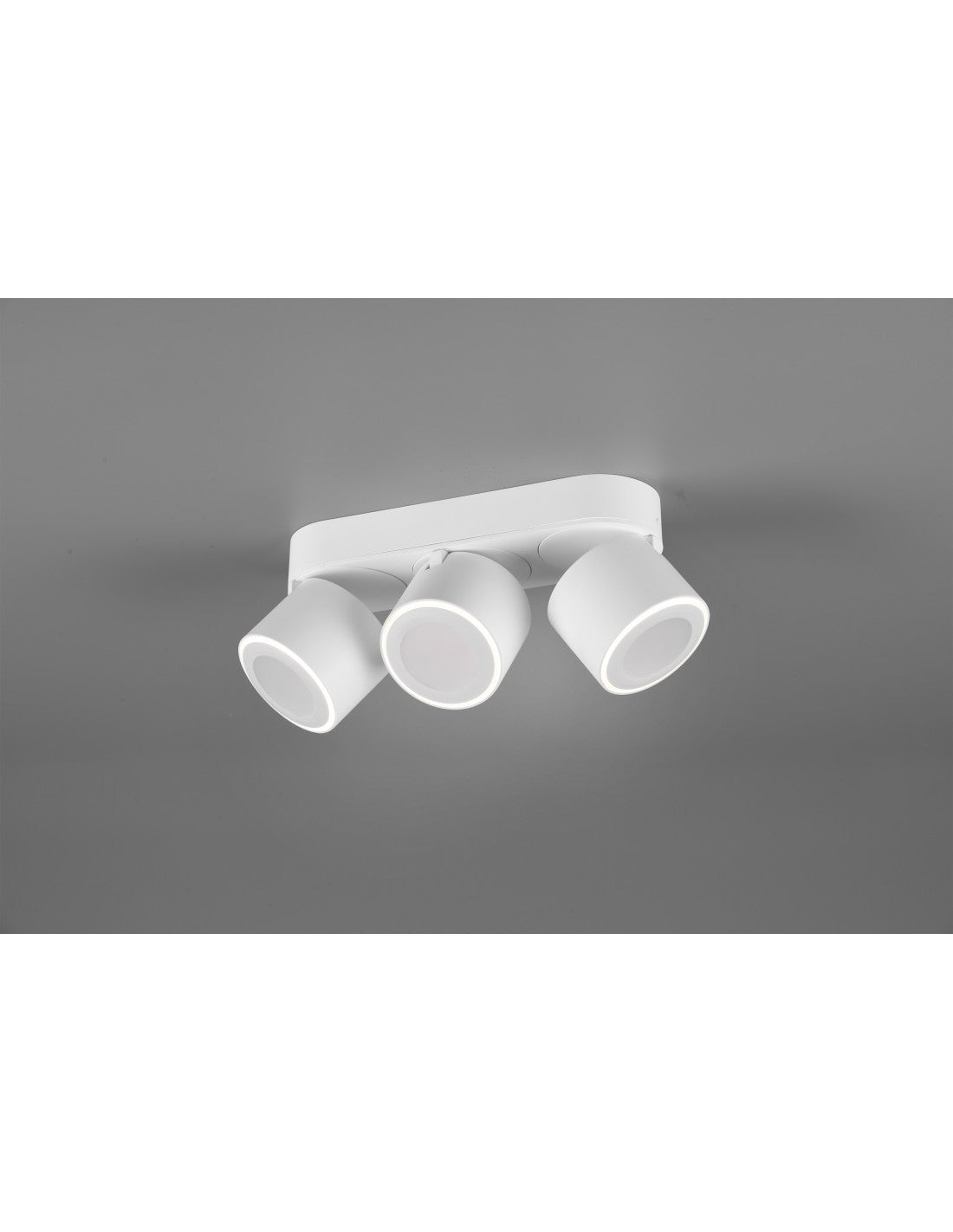 Lámpara de techo 3 focos doble emisión LED L27 cm Taurus White Trio Lighting