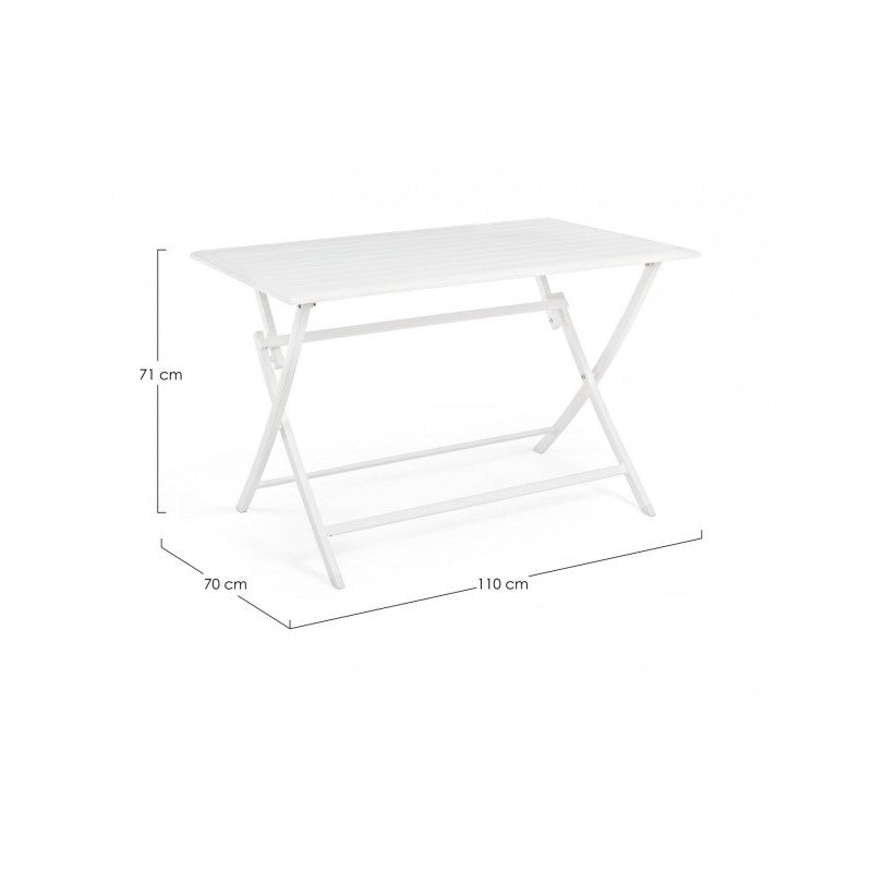 Mesa exterior ELIN aluminio blanco 110x70x h71 cm
