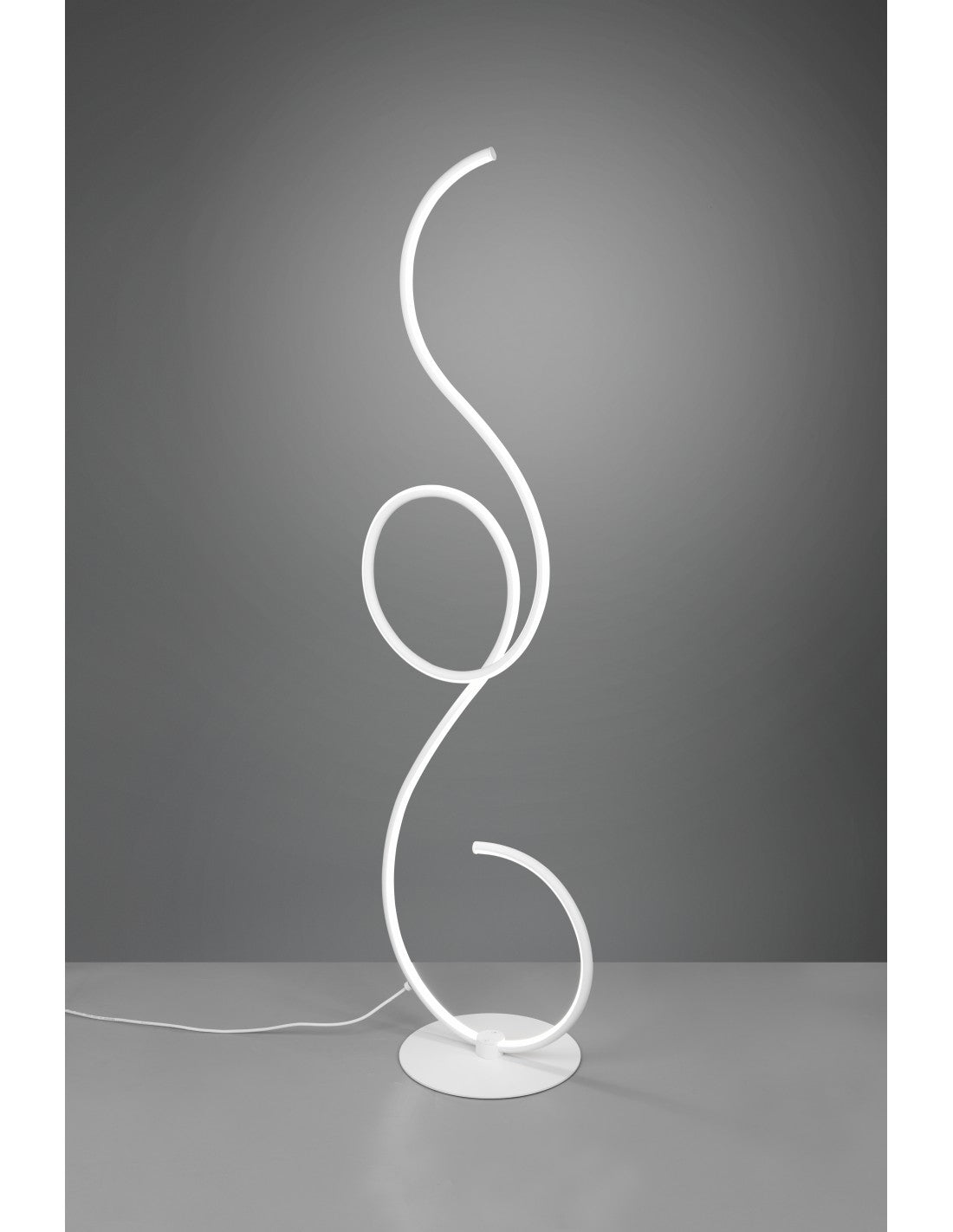 Lámpara de pie blanca moderna para sala de estar con atenuador LED Jive Trio Lighting