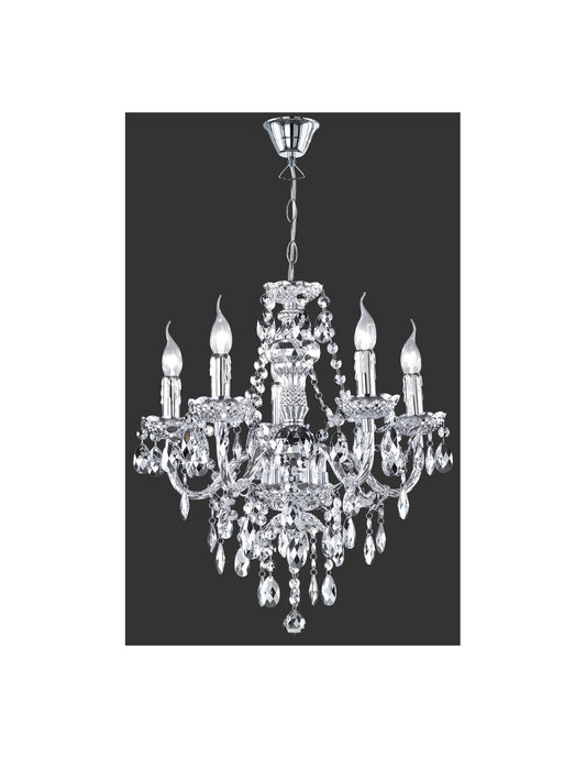 Lámpara de Araña con Brazos 5 Luces Lüster Classic Cromo con Trio Iluminación Colgantes