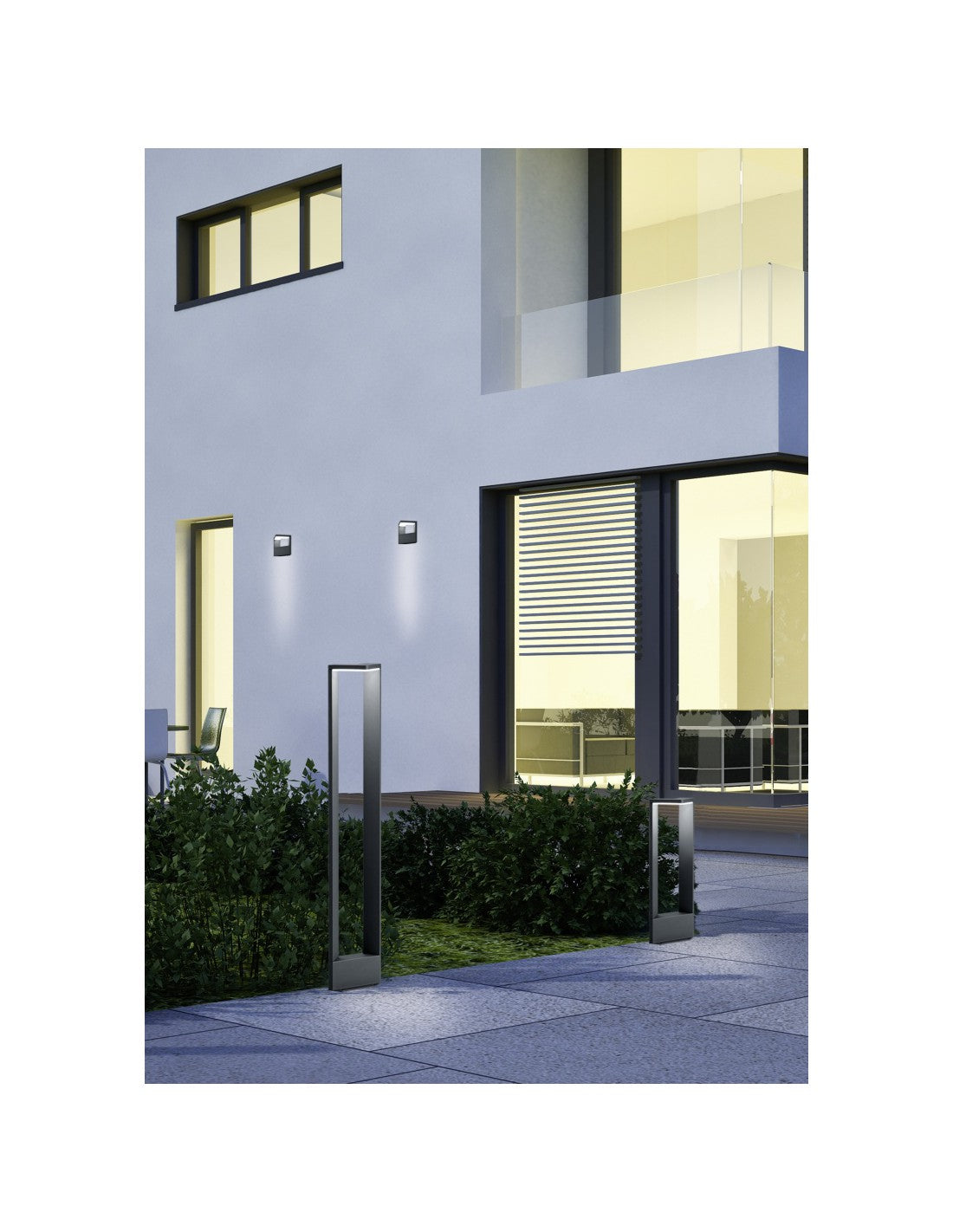 Poste de jardín LED alto Ganges H100 cm antracita IP54 Trio Lighting