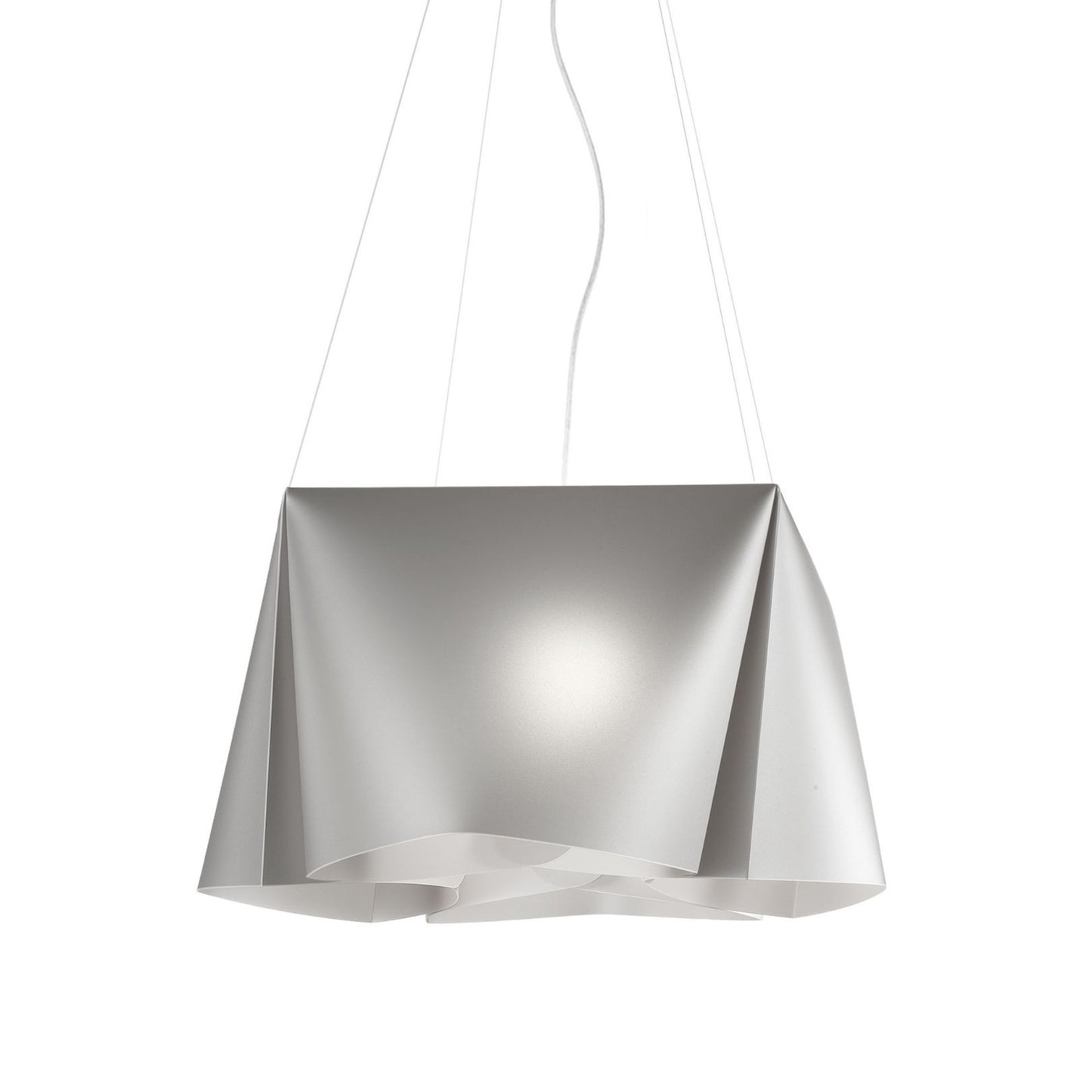 Suspensión plateada en metal cromado cm. 59 x 31h