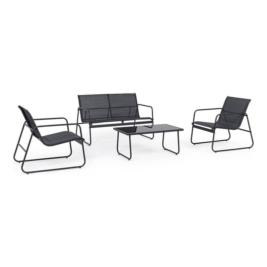Set 4 piezas salón exterior Markus Antracita
