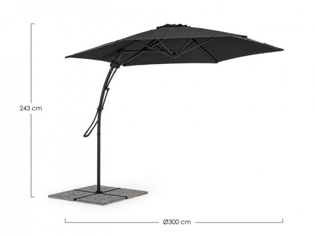 Sombrilla de jardín Sorrento gris 3 metros