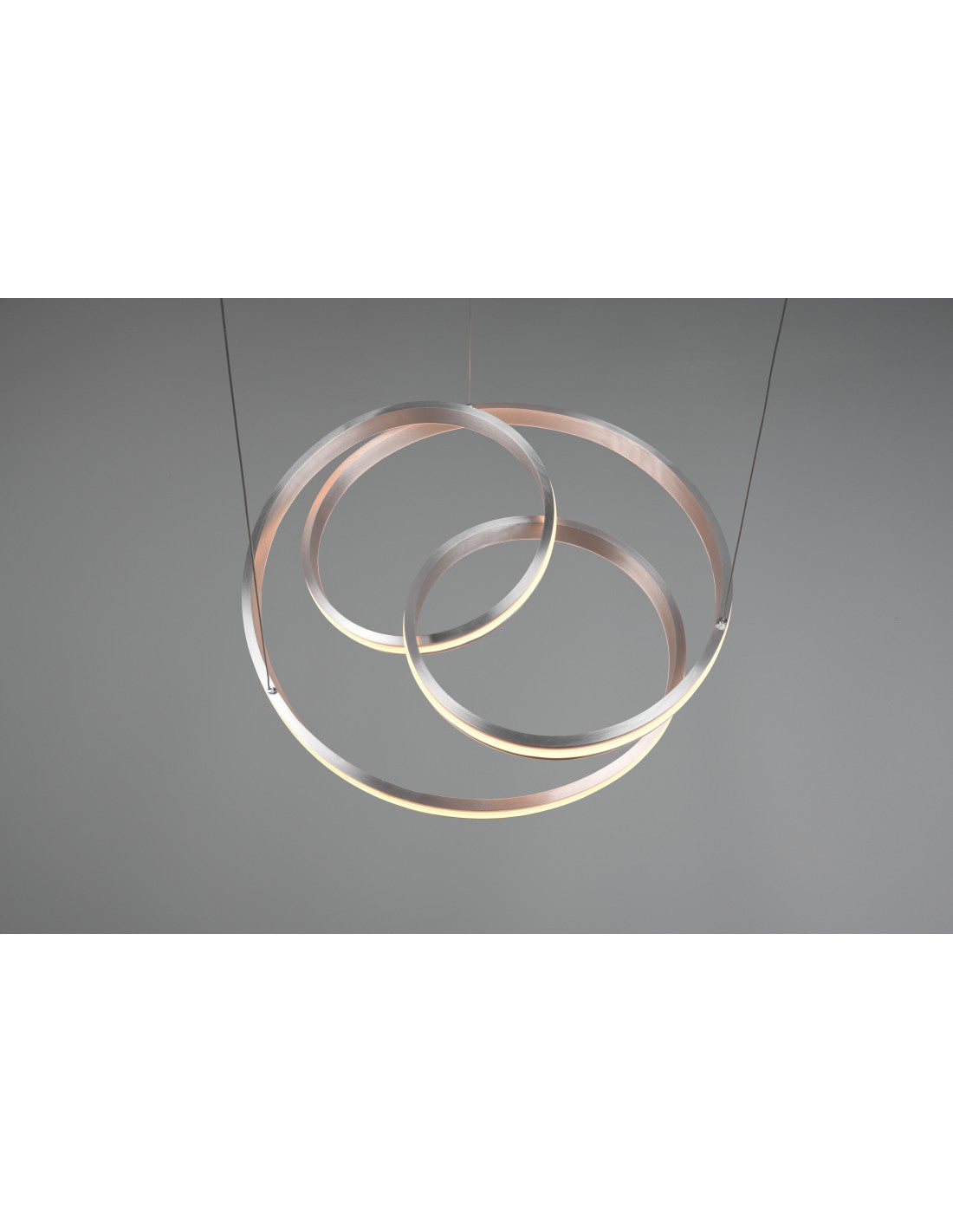 Lámpara de araña de vórtice moderna Yara níquel Led Dimmer Trio iluminación