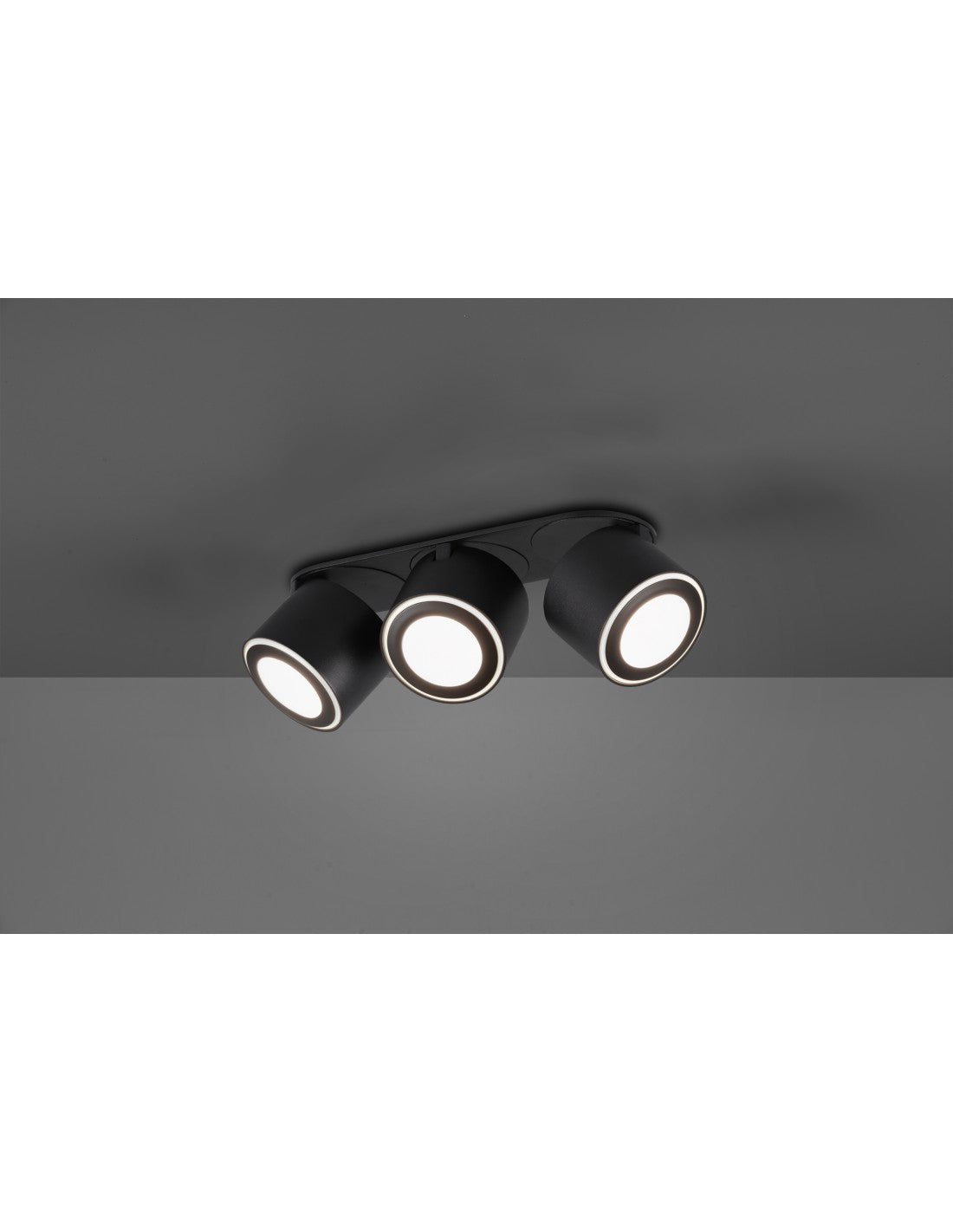 Lámpara de techo 3 focos LED de doble emisión L27 cm Taurus Black Trio Lighting