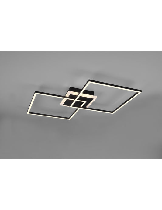 Arribo Plafón Cuadrado Negro LED Regulable Rgbw Trio Lighting