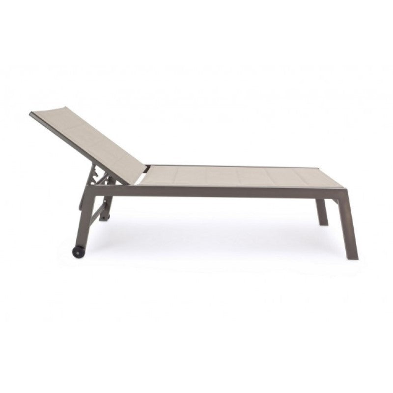 Cama alta de café Hilde de aluminio con ruedas.