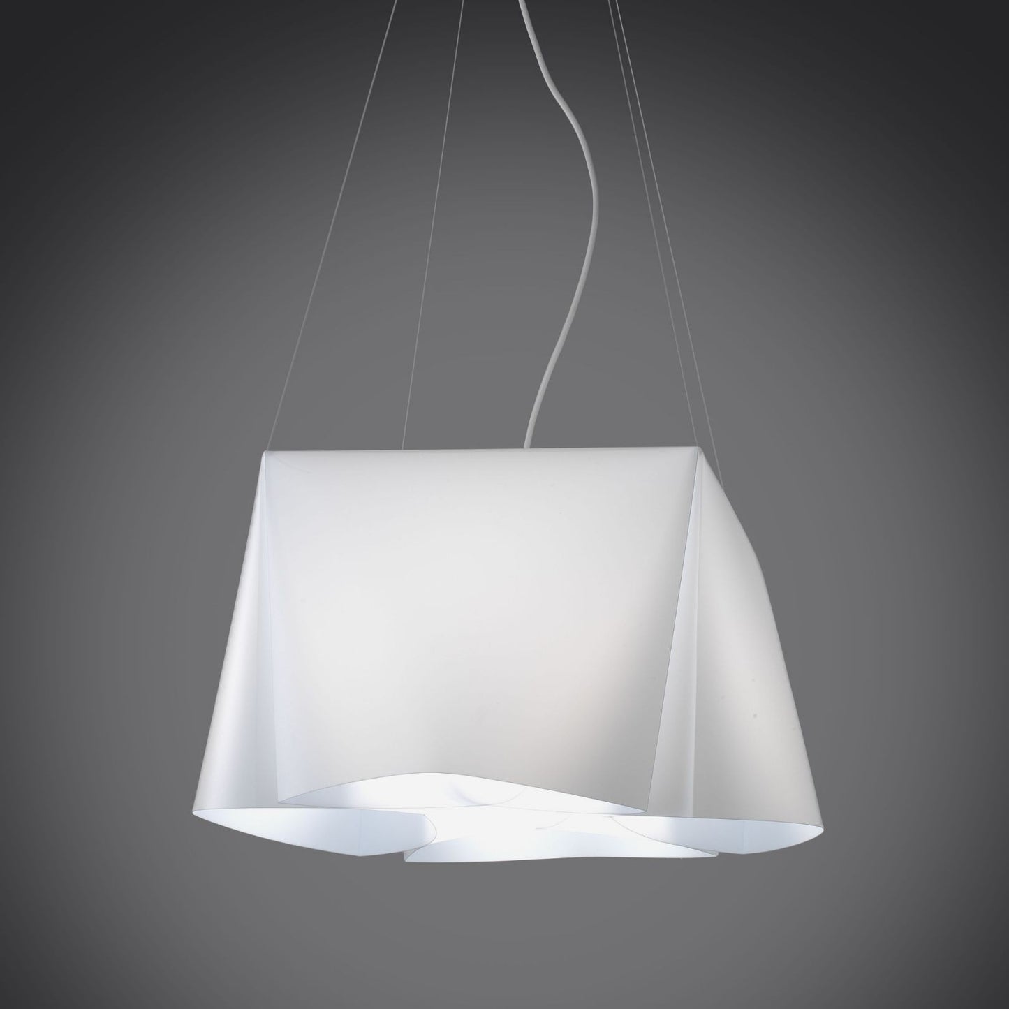 Suspensión 3 Luces Blanco en Metal Cromado Cm. 59 x 31h