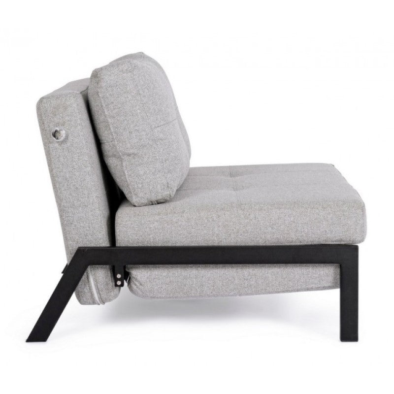 Sofá cama de una plaza que ahorra espacio en tejido Beige HAYDEN 95x96x h79 cm