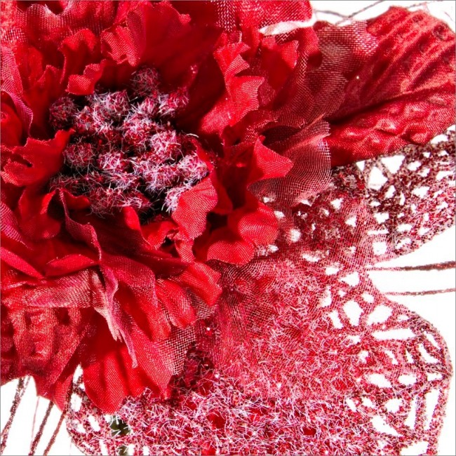 12x Pick Poinsettia roja