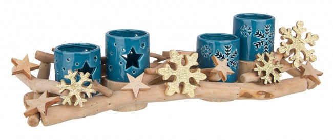 Portavelas 2x 4P Idílico Azul C