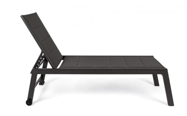 Tumbona alta de aluminio con ruedas Hilde antracita 32h cm
