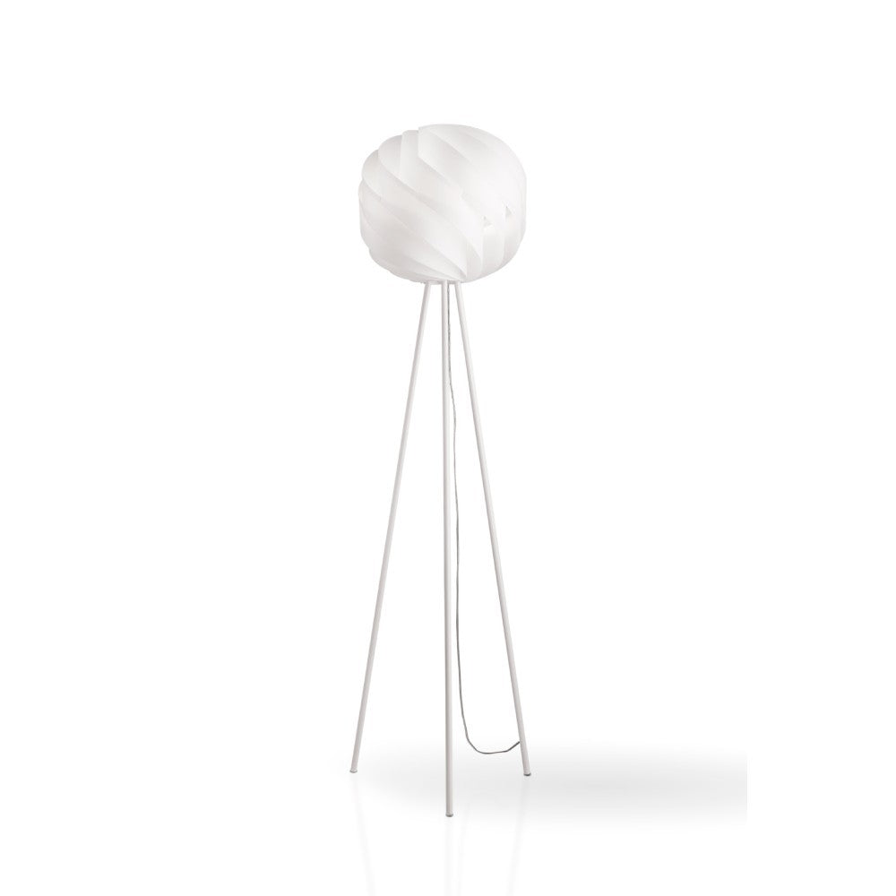 Lámpara de pie trípode de metal blanco cm. 40 x 163h
