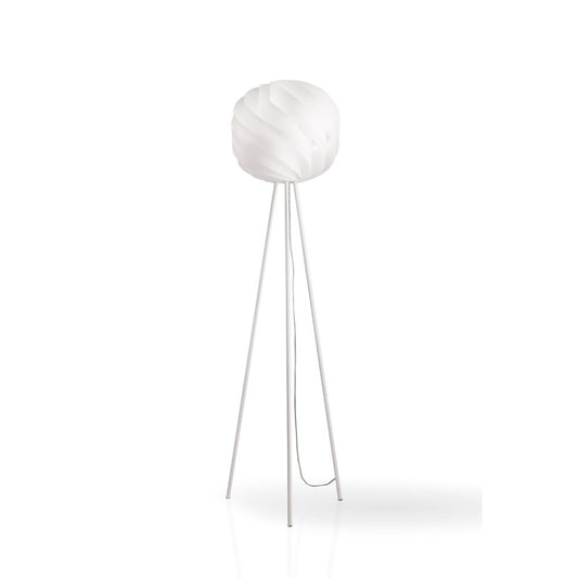 Lámpara de pie trípode de metal blanco cm. 40 x 163h