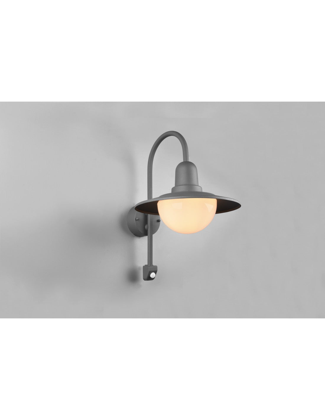 Aplique Vintage Brazo Curvo Antracita Con Sensor De Movimiento IP44 Norman Trio Lighting