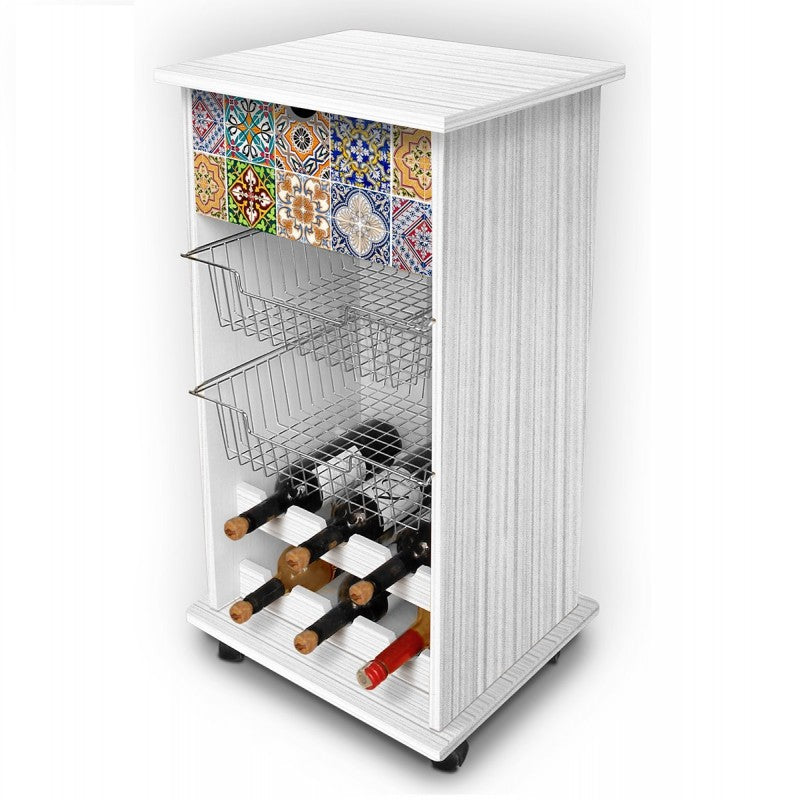 Carrito de frutas de cocina Tiles 40x45x85h cm