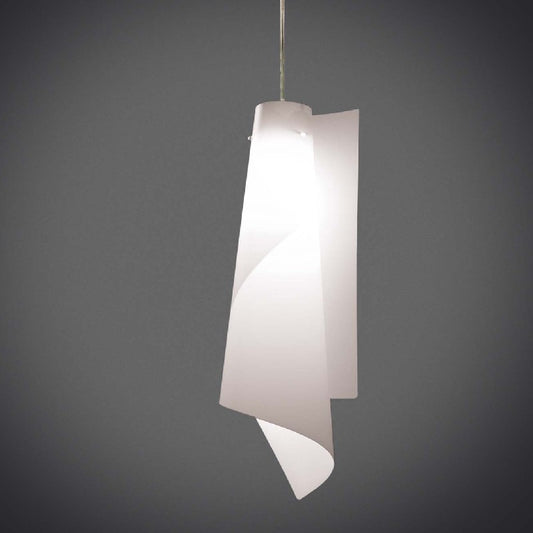 Lámpara de suspensión en Polilux blanco VELA diámetro 19 x h49 cm