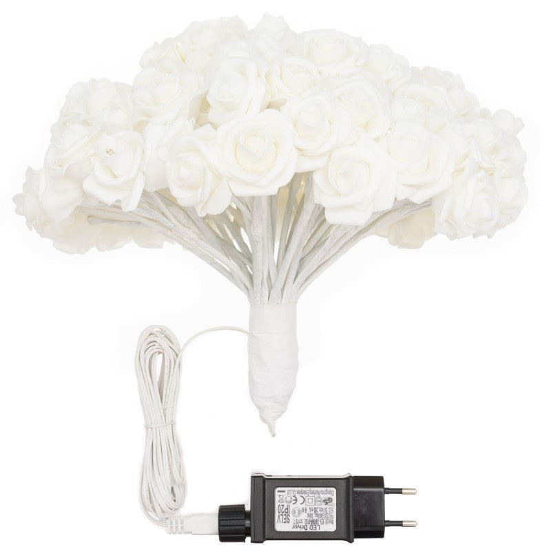 Ramo Rosas RBF Blancas 120 LED 4m + Ø30cm
