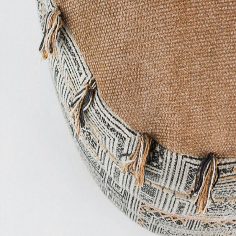 TILAK Puf de algodón estilo étnico desierto diámetro 50x h35 cm