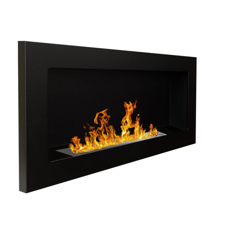Chimenea de bioetanol empotrada o de pared Lucca Nero L 90 x P 12 x H 40