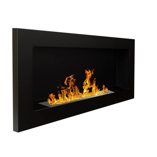 Chimenea de bioetanol empotrada o de pared Lucca Nero L 90 x P 12 x H 40