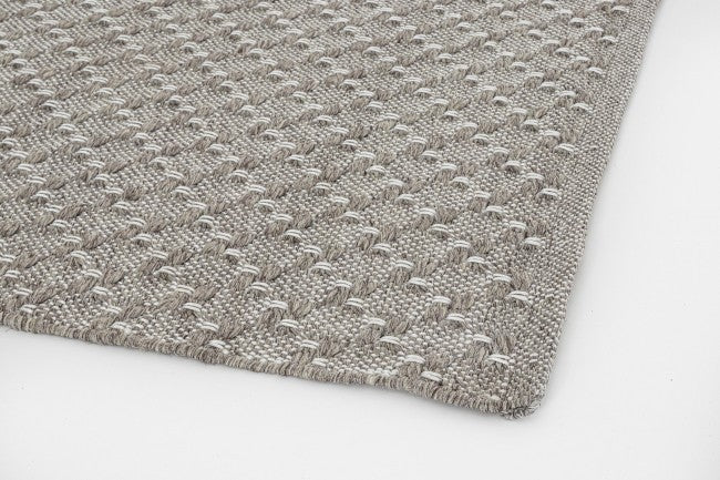 Alfombra de exterior gris en fibra sintética hecha a mano 230x350