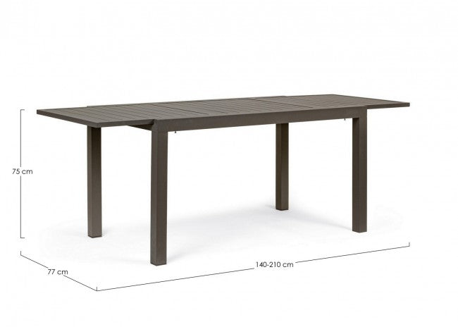 Mesa extensible de aluminio para exterior Caffè HILDE YK14 140-210x77x h75 cm